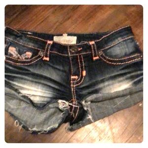 Rare pair of Bigstar blue jean short shorts.